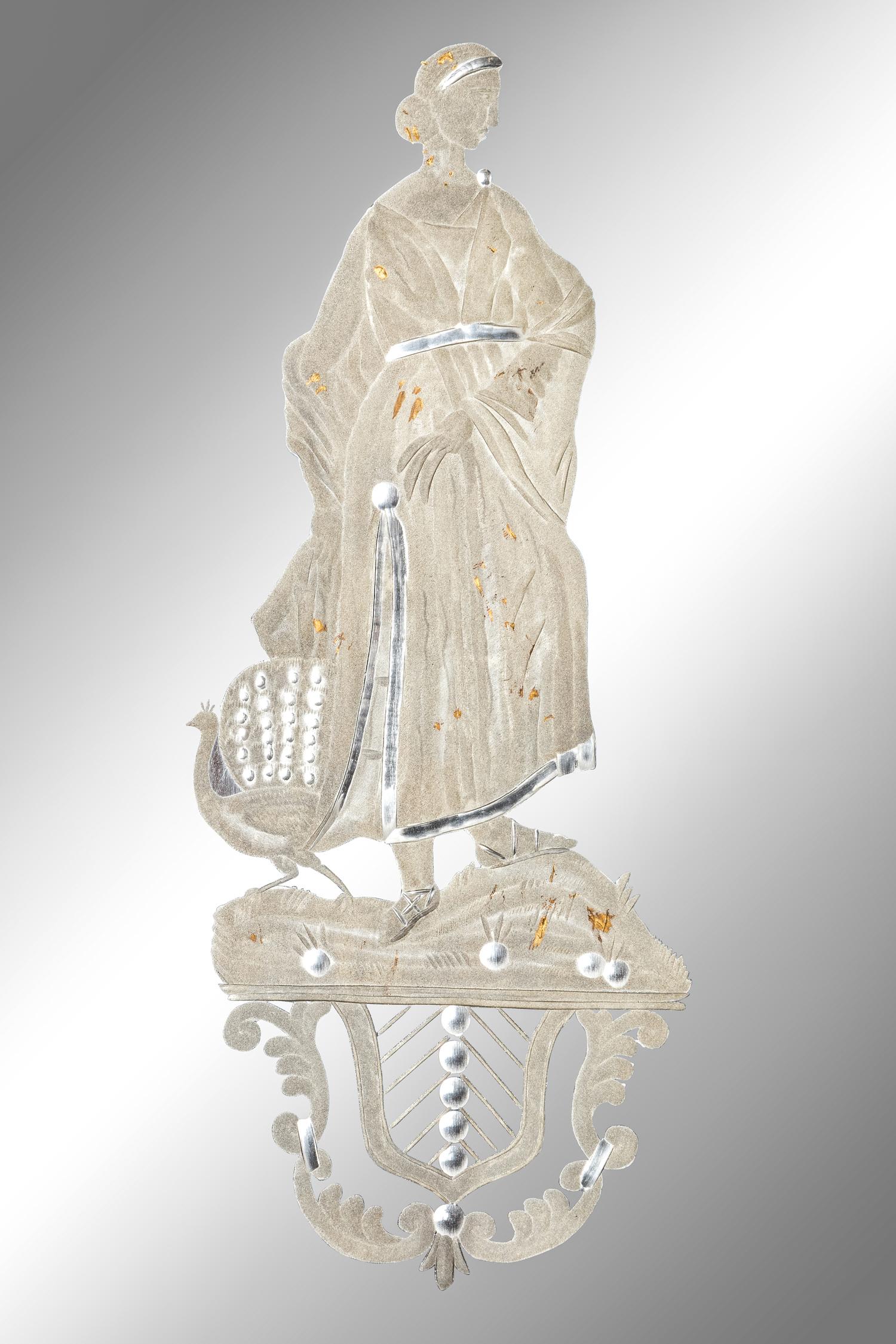 A Pair of Italian Giltwood and Etched Glass Mirrors