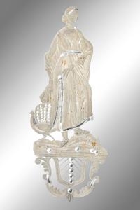 A Pair of Italian Giltwood and Etched Glass Mirrors