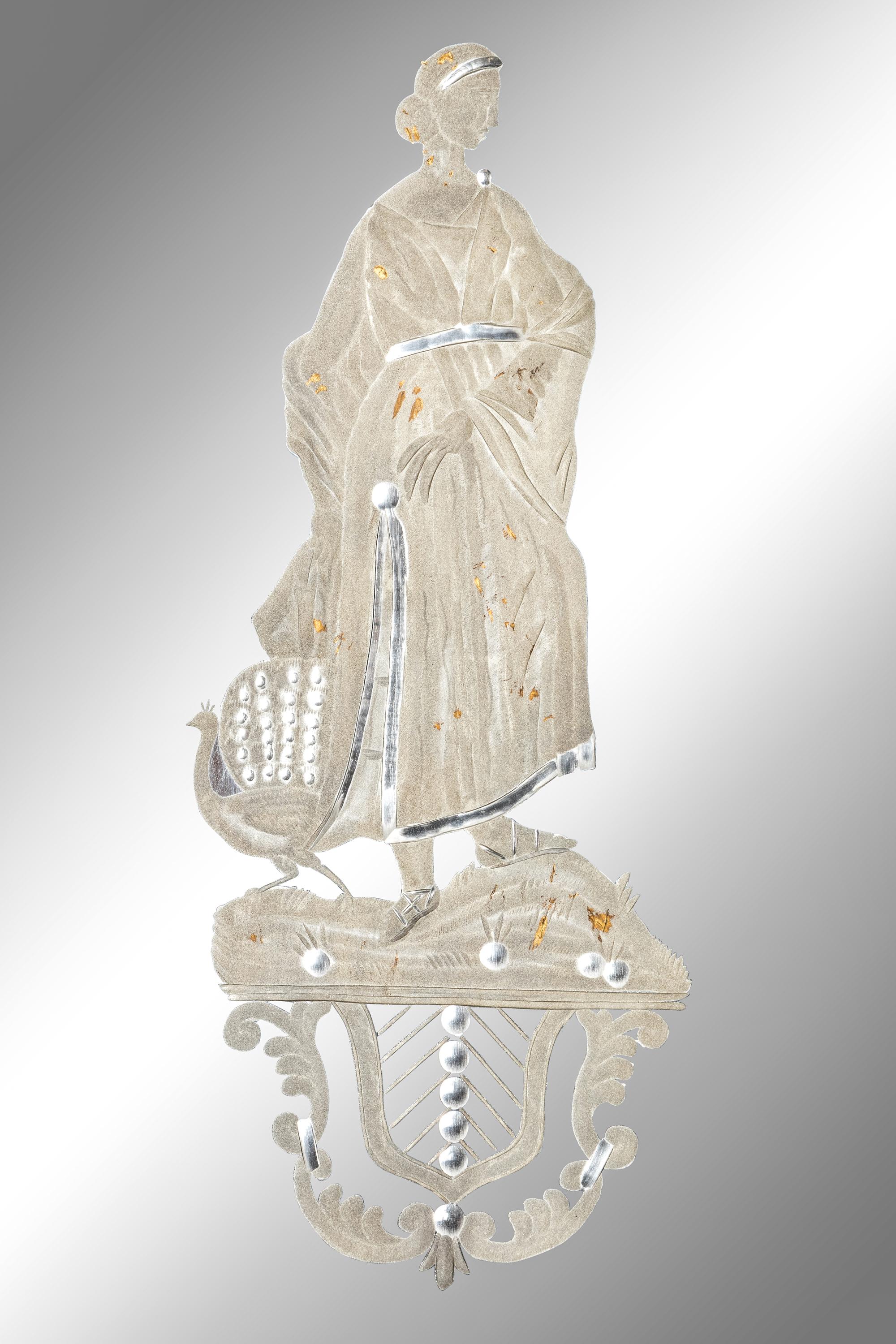 A Pair of Italian Giltwood and Etched Glass Mirrors