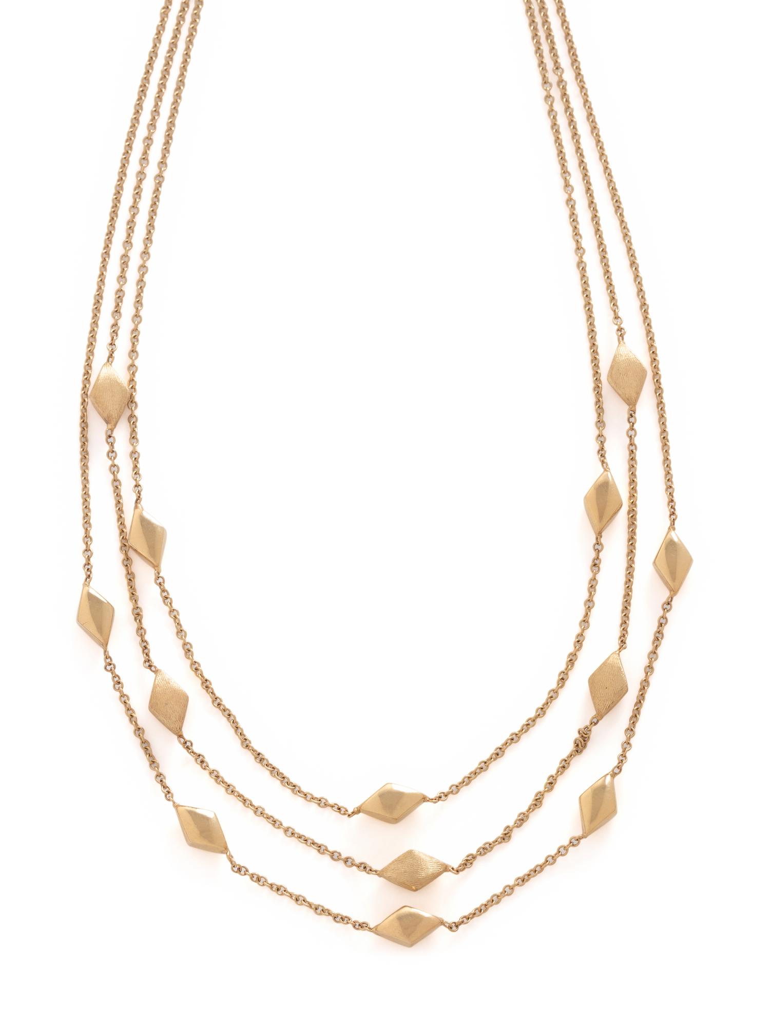YELLOW GOLD TRIPLE CHAIN NECKLACE