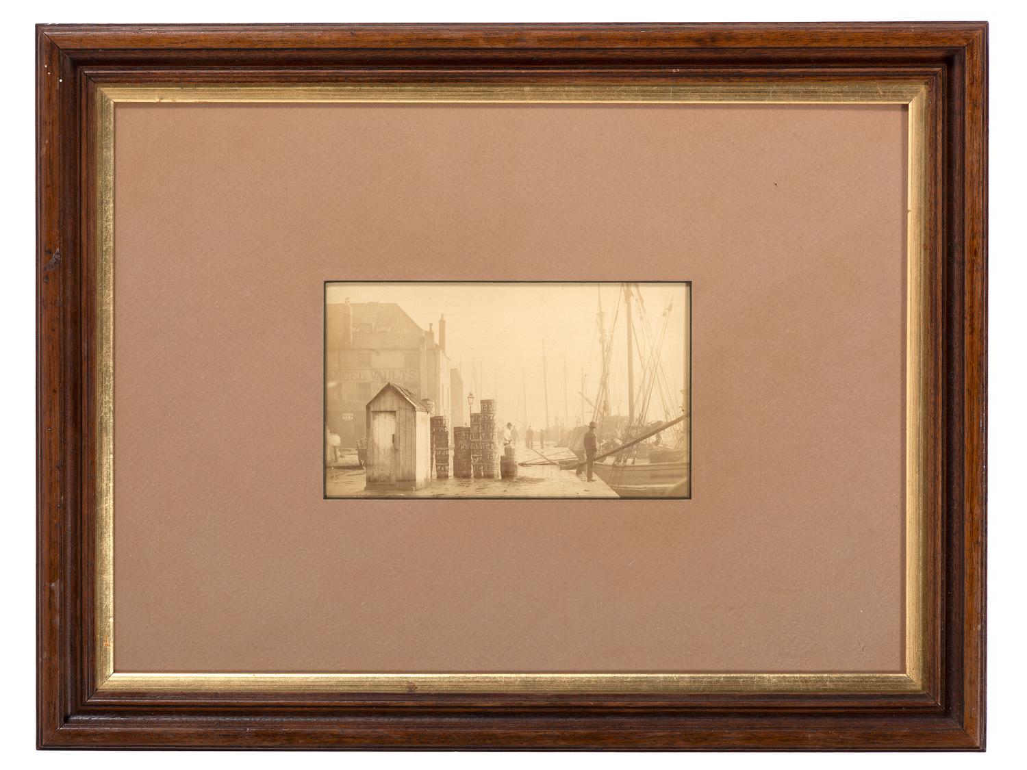 [Early Photography] [Sutcliffe, Frank, photog., attrib.] English harbor scene, ca. 1870s