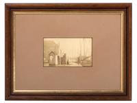 [Early Photography] [Sutcliffe, Frank, photog., attrib.] English harbor scene, ca. 1870s