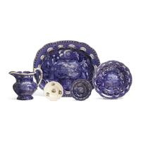 A Group of Staffordshire Historical Blue States Design Transferware, James and Ralph Clews, Cobridge, 1819-1836