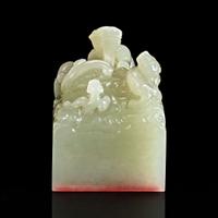 An important Imperial pale celadon-white jade "Taishang Huangdi zhi bao" seal ????“??????“?? Circa ? 1795
