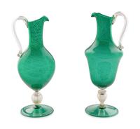 A Pair of Murano Hand Blown Glass Pitchers