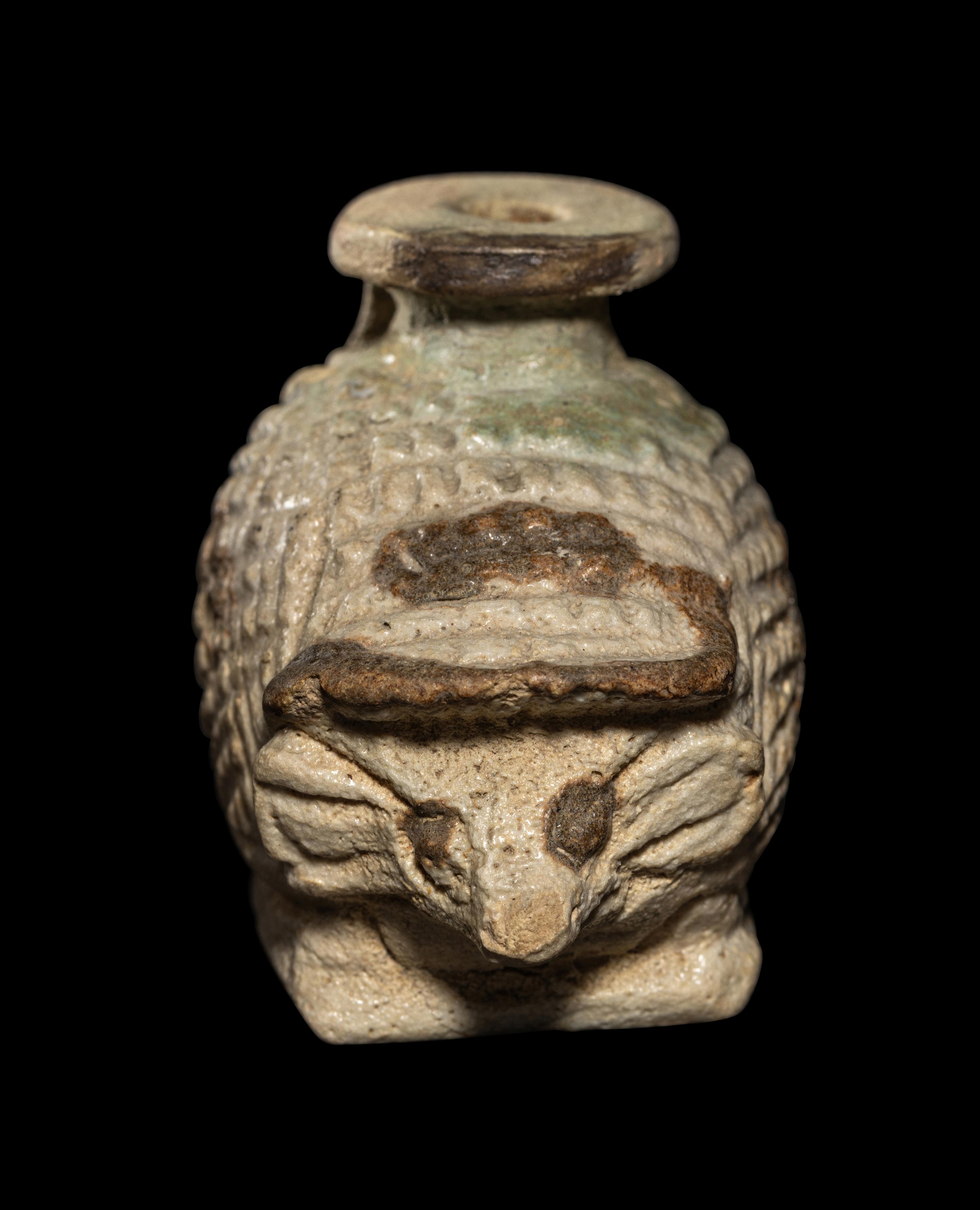 A Rhodian Faience Aryballos in the Form of a Hedgehog