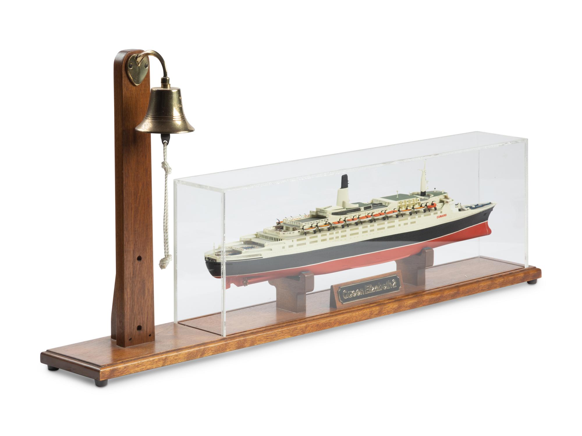A Cased Model of the Cunard Queen Elizabeth II