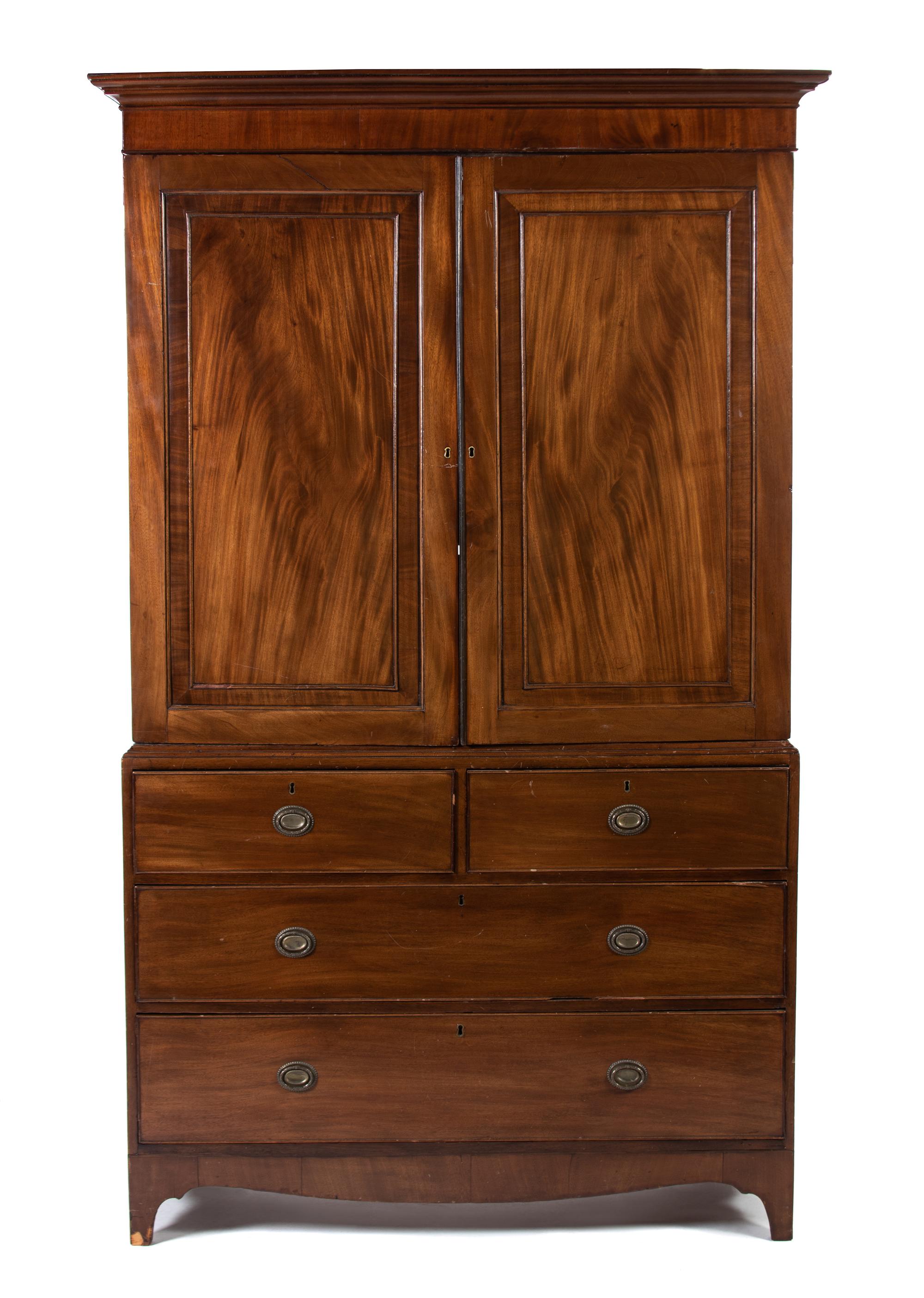 A George III Mahogany Linen Press