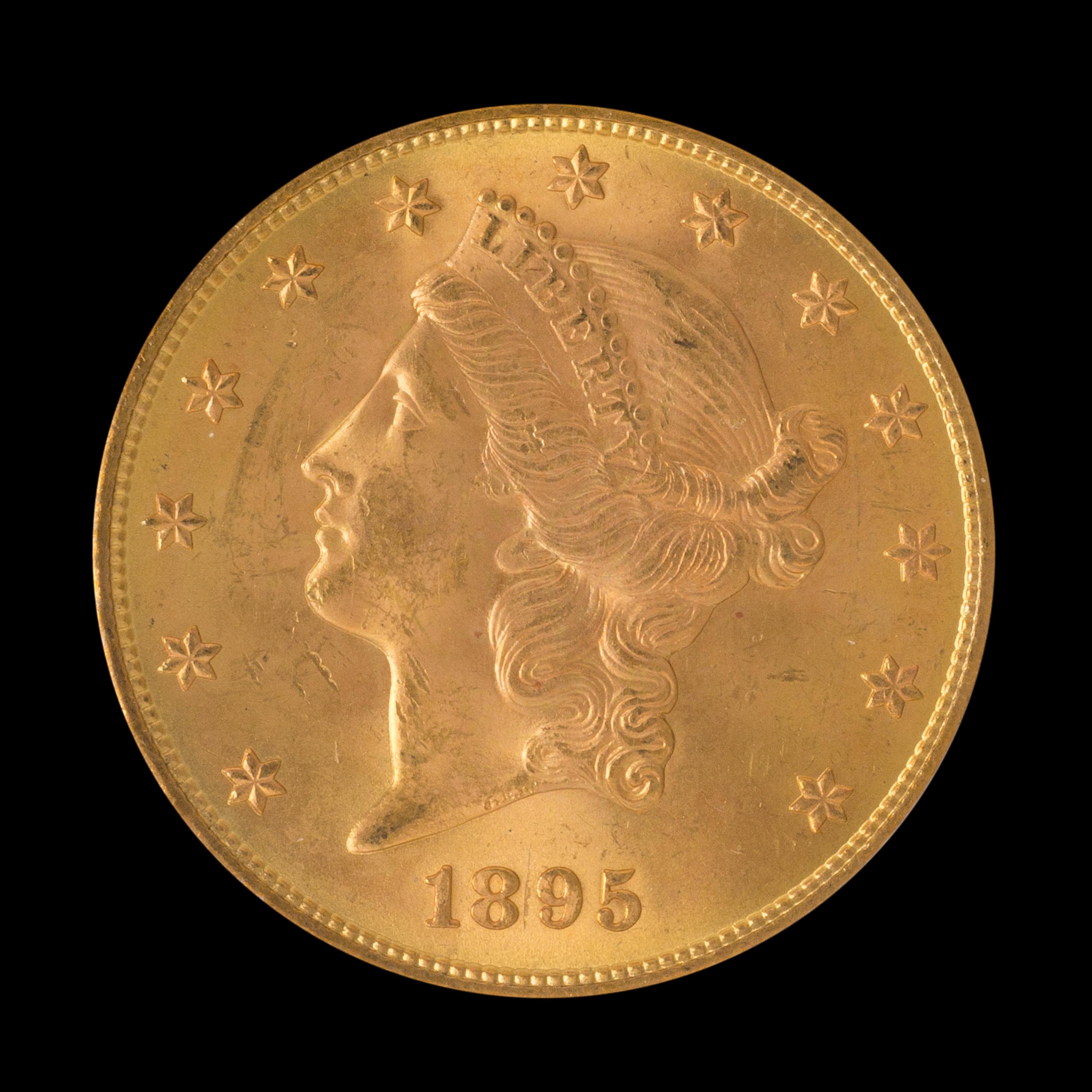 A United States 1895-S Liberty Head $20 Gold Coin