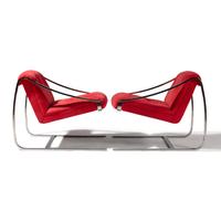 Charles Gibilterra c. 1977 — Pair of Cantilevered Chairs for Brueton
