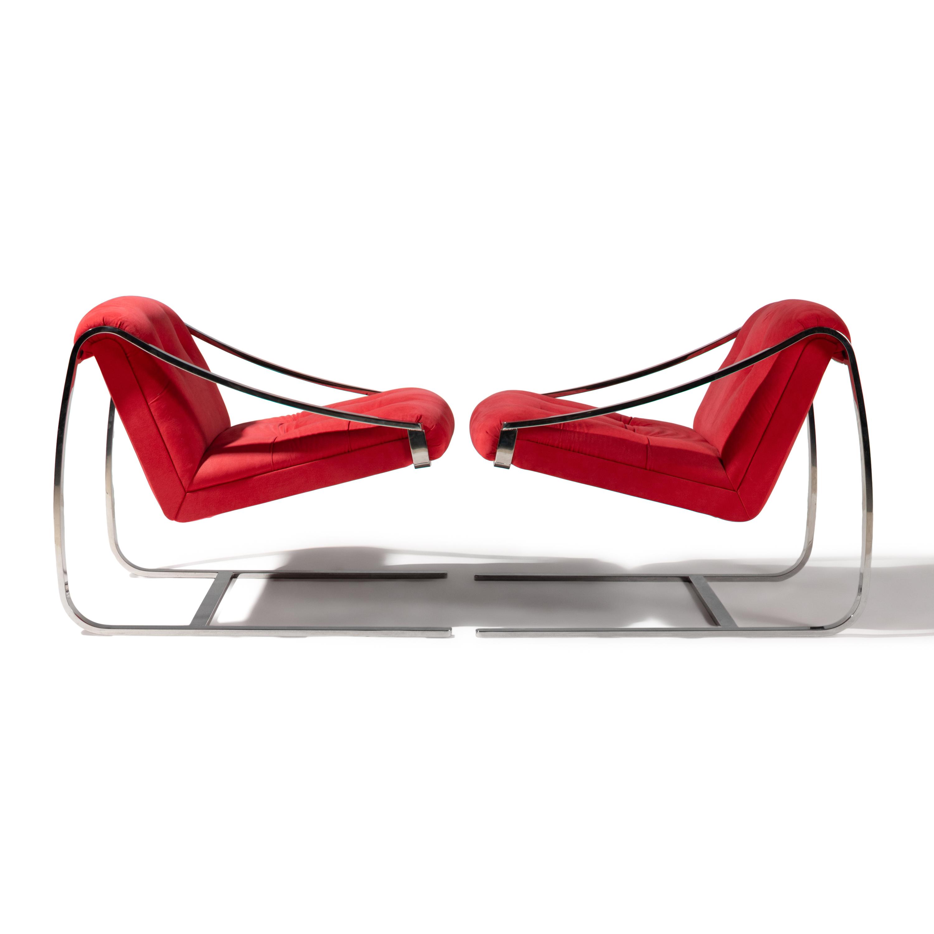 Charles Gibilterra c. 1977 — Pair of Cantilevered Chairs for Brueton