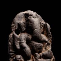 A Small Kashmir Blackstone Stele of Ganesha