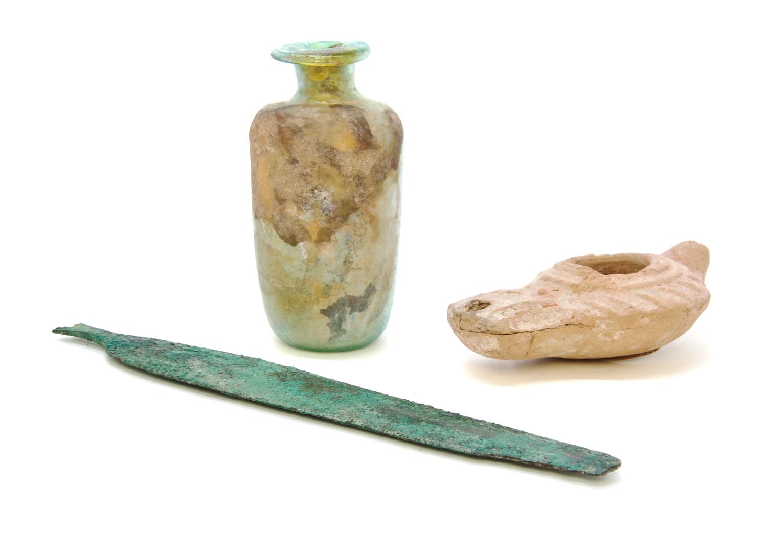 A Collection of Mediterranean Antiquities, Length of longest 8 7/8 inches.
