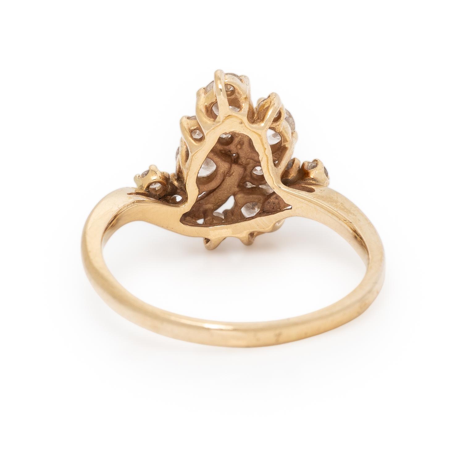 Diamond and Yellow Gold Foliate Ring