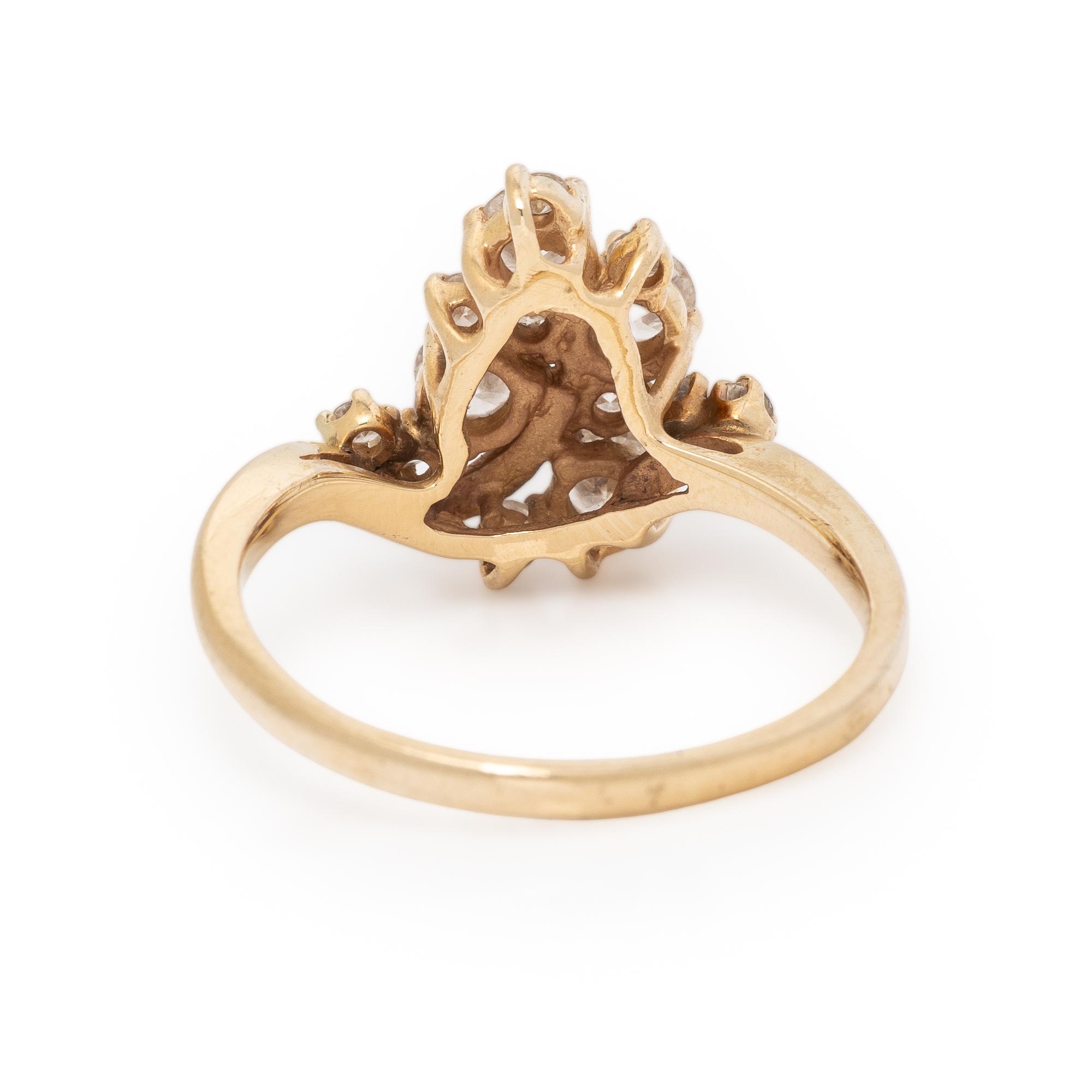 Diamond and Yellow Gold Foliate Ring