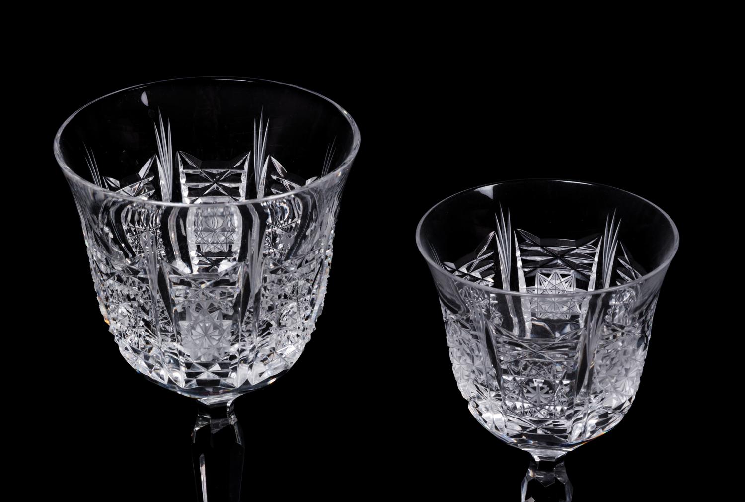An Austrian Cut Glass Stemware Service