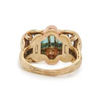 RETRO, BICOLOR GOLD AND TOURMALINE RING