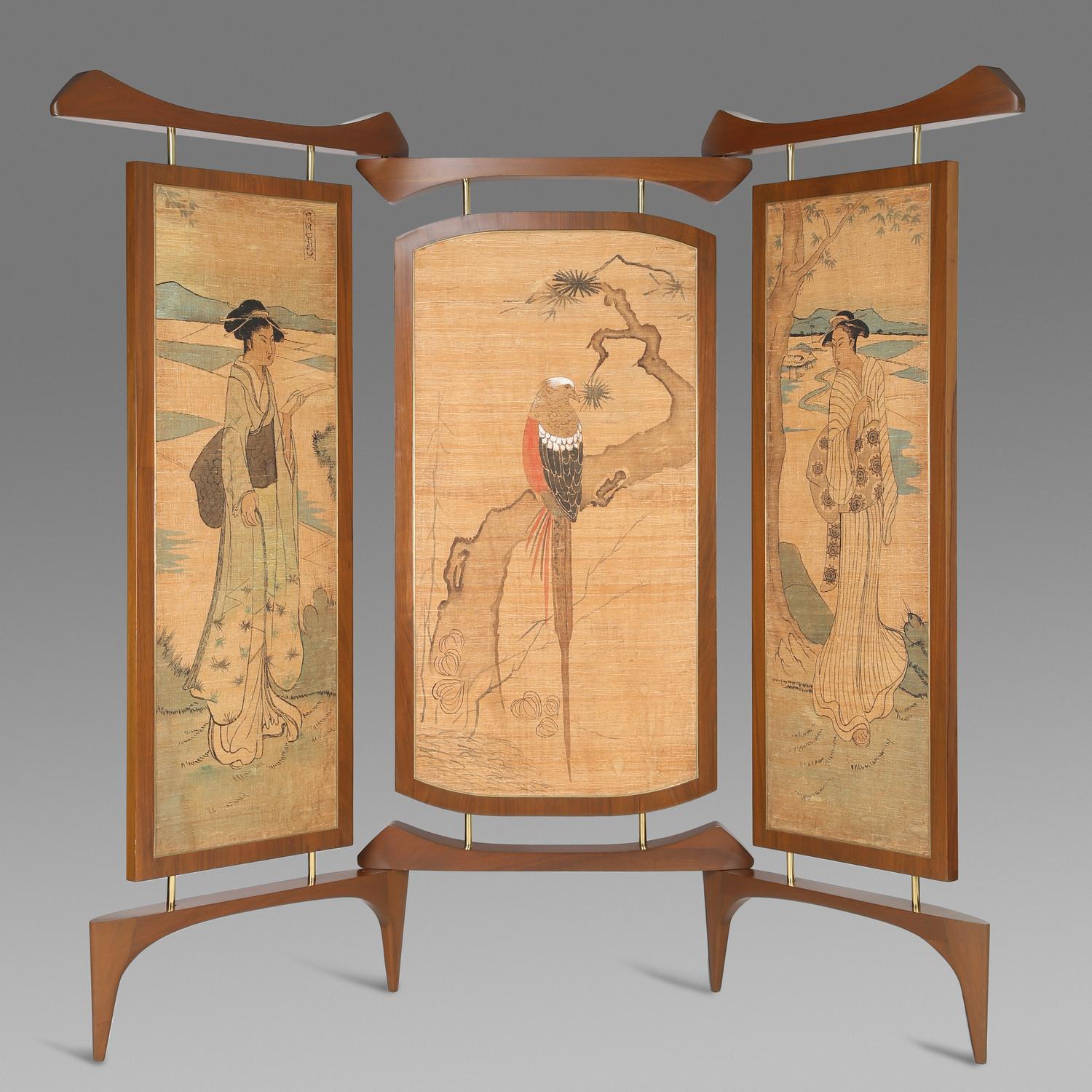 Three-panel screen