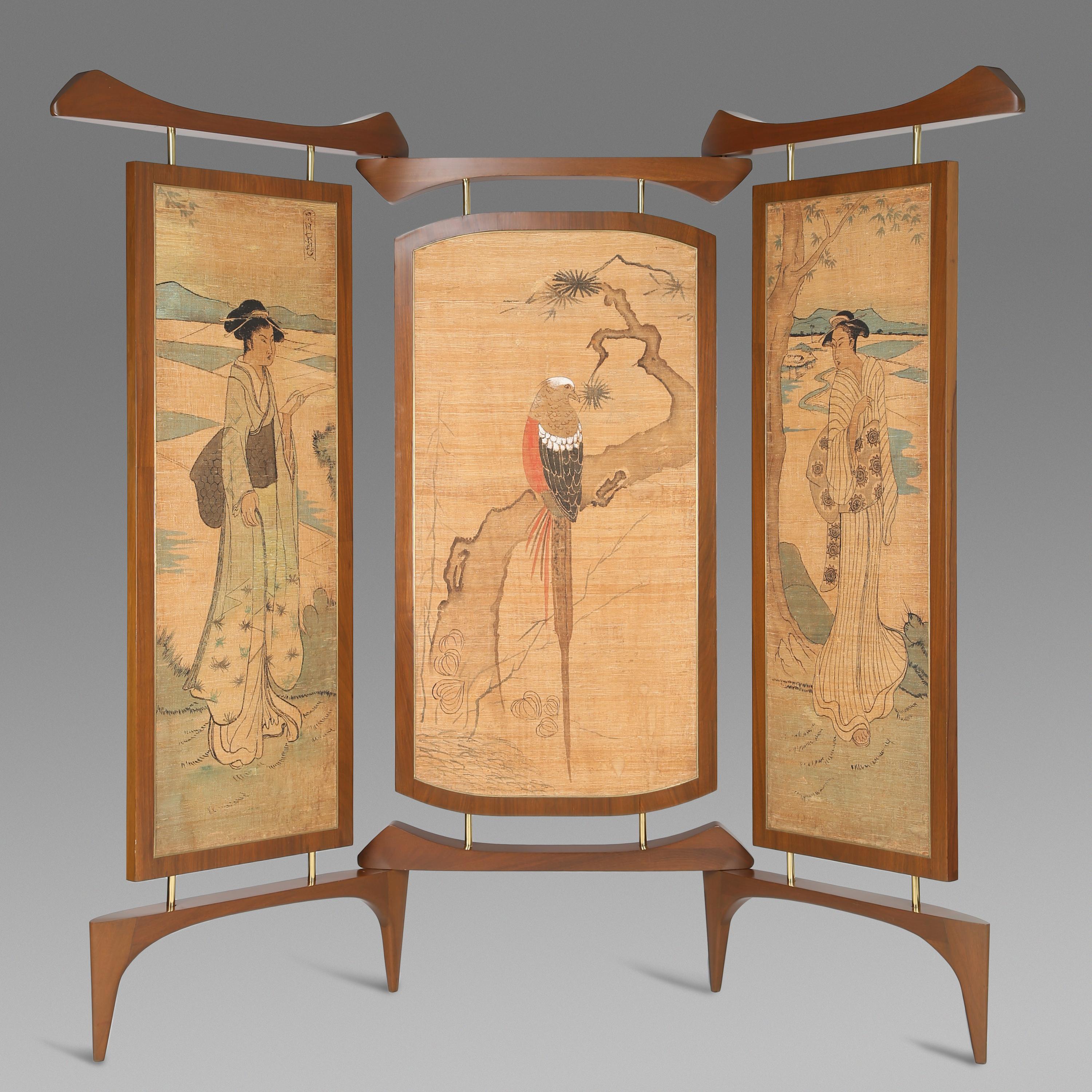 Three-panel screen