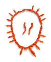 A Victorian Carved Coral Demi-Parure,