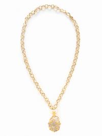 TEMPLE ST. CLAIR, YELLOW GOLD, ROCK CRYSTAL, AND DIAMOND 'LARGE VINE AMULET' AND 'ARNO' CHAIN
