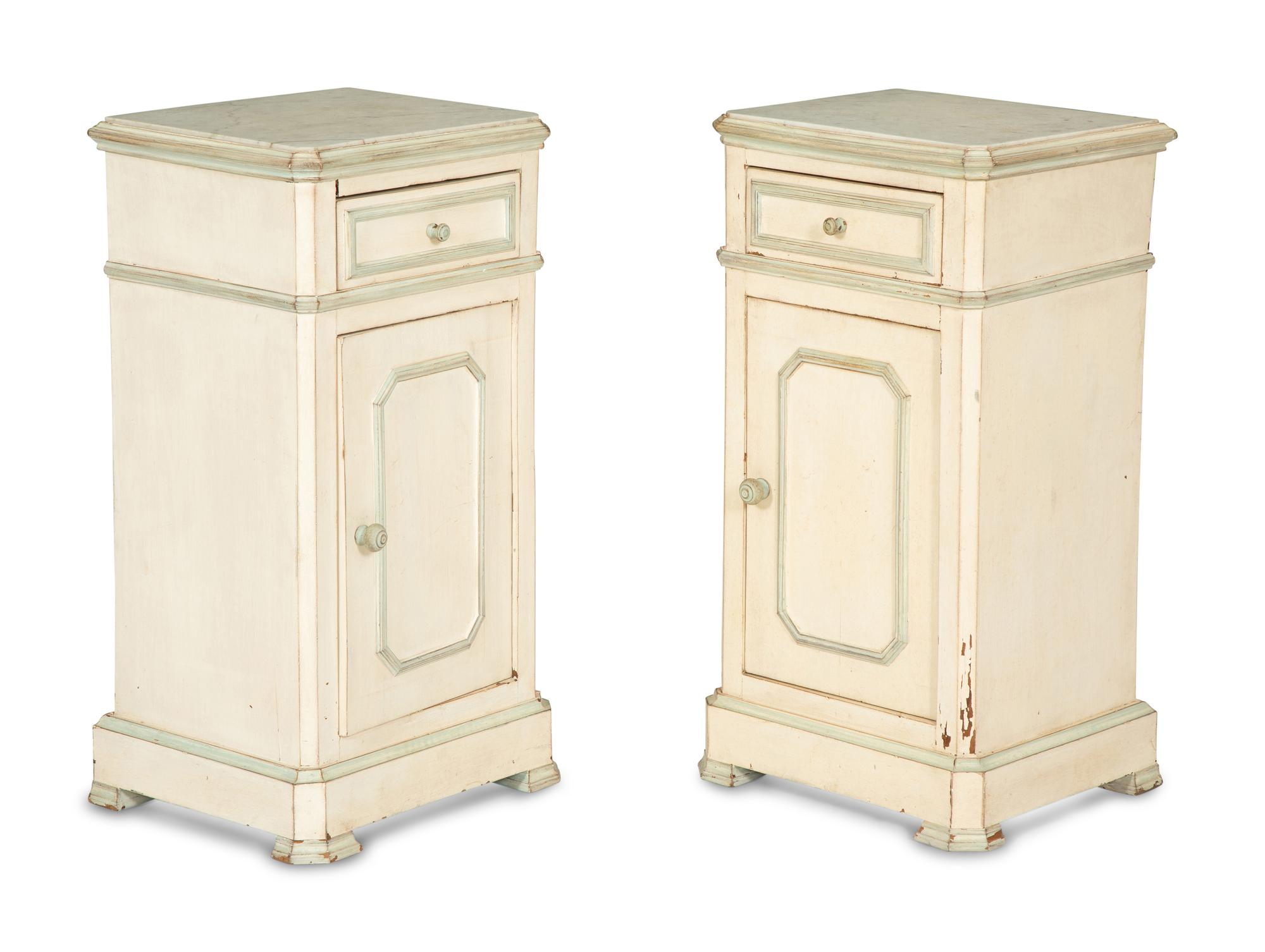 A Pair of Painted Nightstands