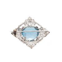 EDWARDIAN, AQUAMARINE AND DIAMOND BROOCH