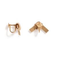 CARTIER, YELLOW GOLD BOW EARCLIPS