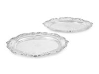 Two American Silver Serving Trays