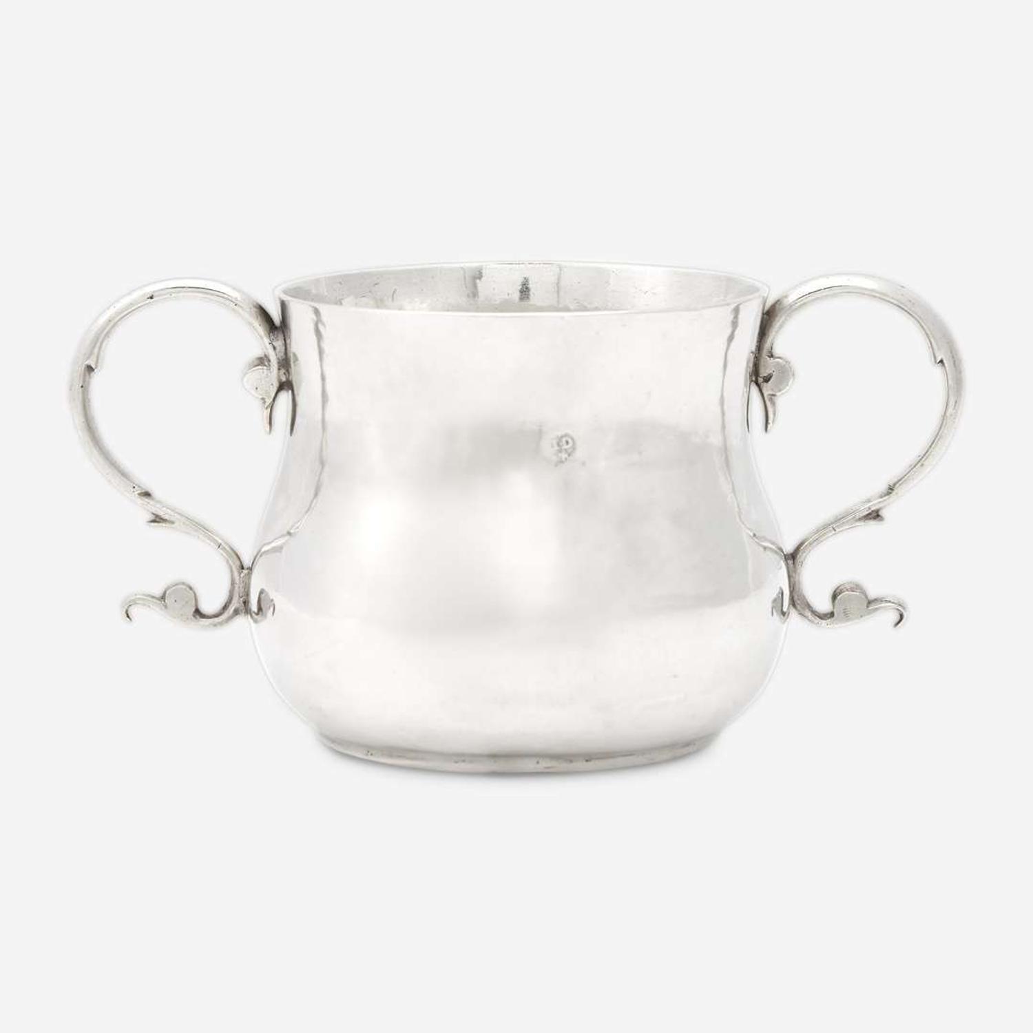 A silver caudle cup Jeremiah Dummer (1645-1718), Boston, MA, circa 1680