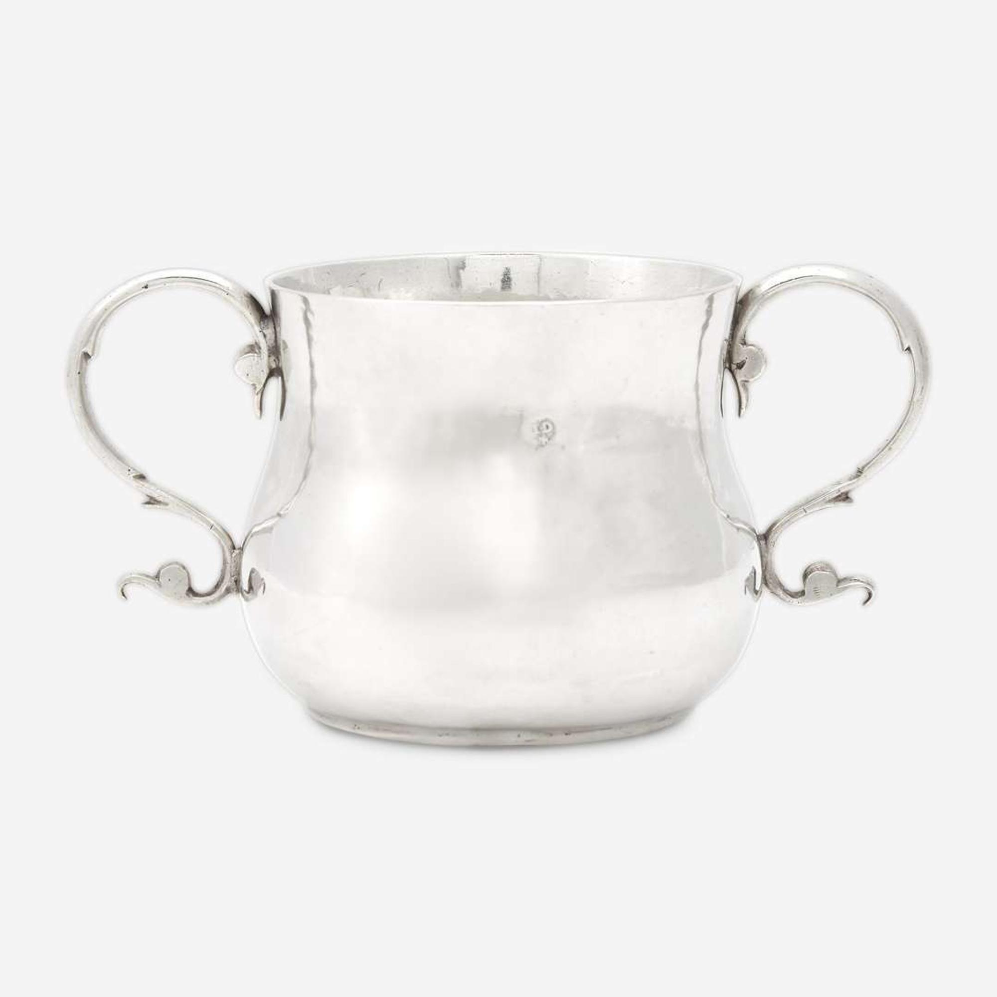 A silver caudle cup Jeremiah Dummer (1645-1718), Boston, MA, circa 1680