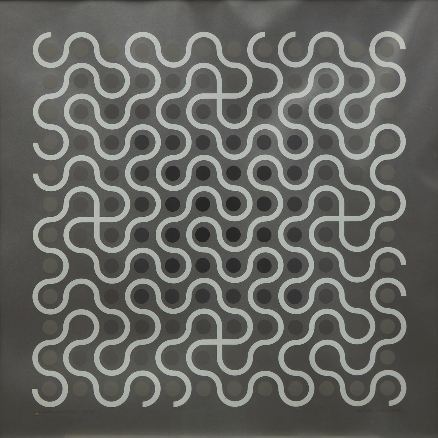 Edna Andrade (American, 1917-2008) — Silver Moons, c. 1969