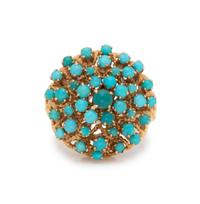 YELLOW GOLD AND TURQUOISE RING