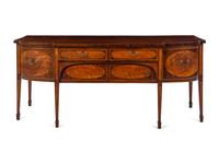 A George III Satinwood and Mahogany Breakfront Sideboard