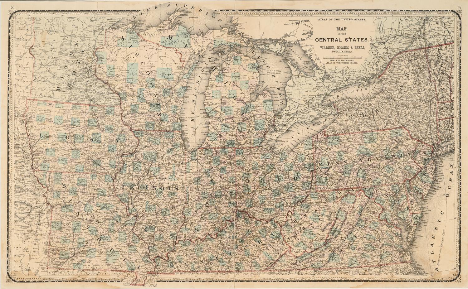A Group of 13 maps of Chicago and Illinois, comprising: