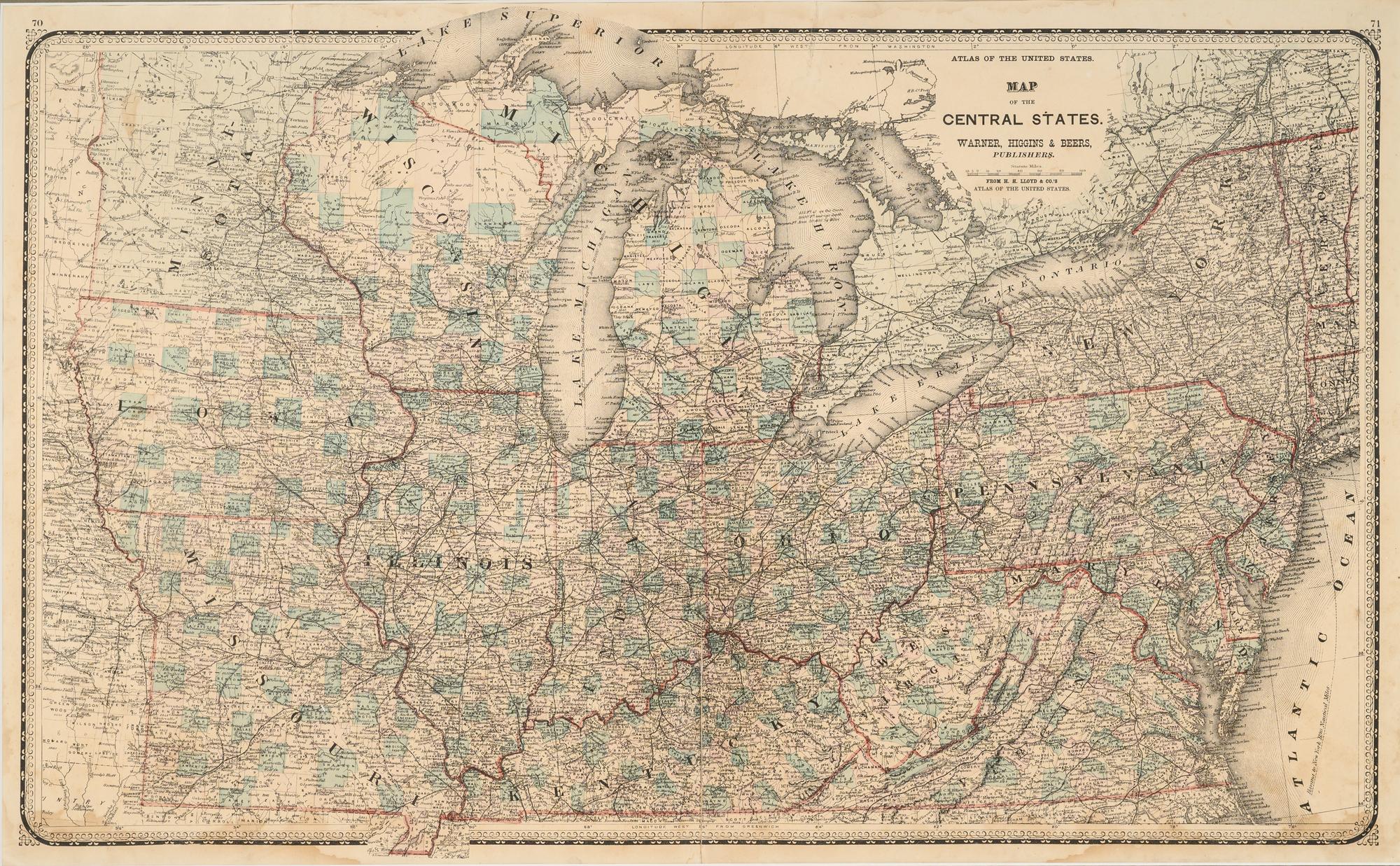 A Group of 13 maps of Chicago and Illinois, comprising: