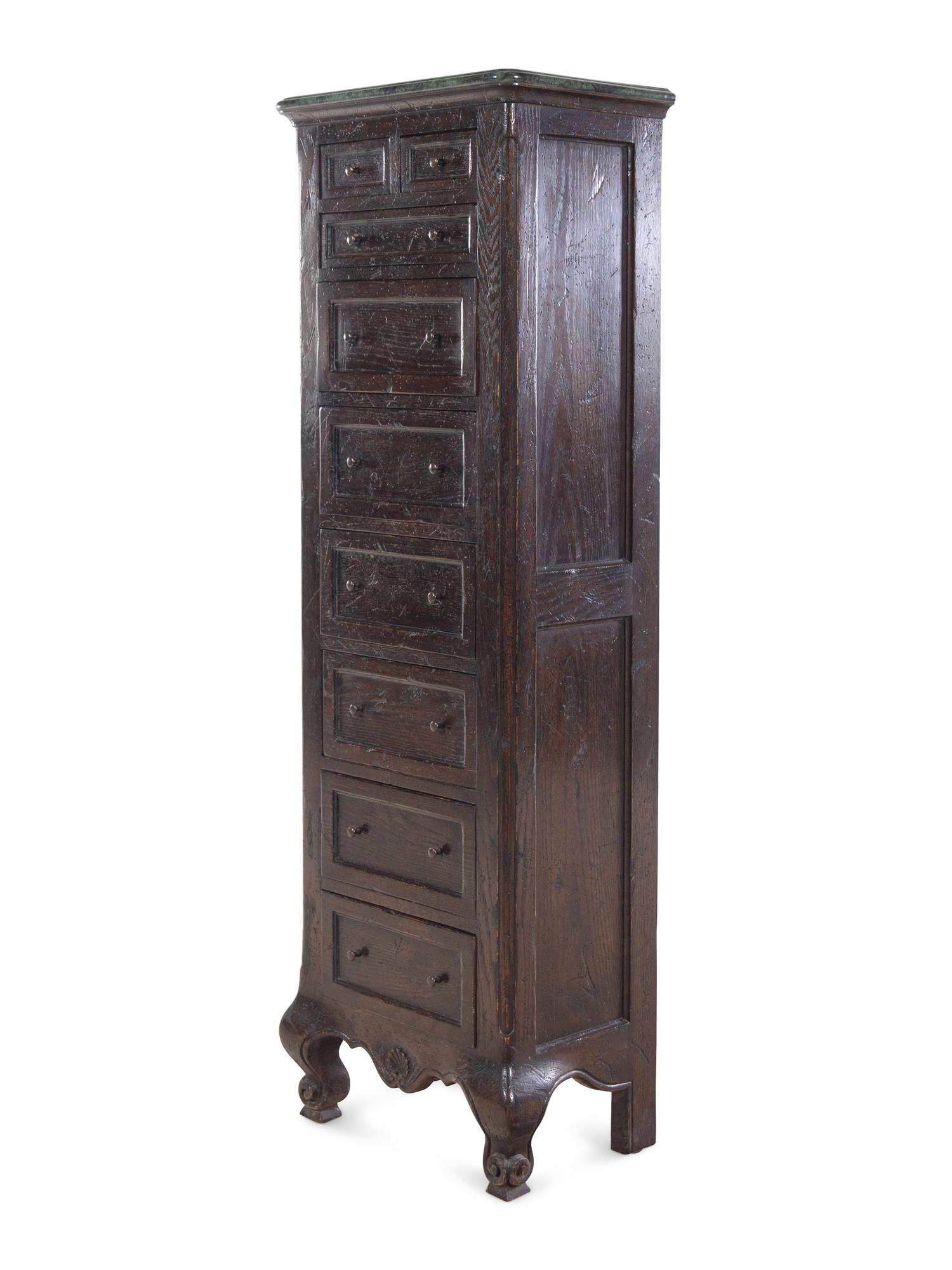 A Louis XV Style Marble-Top Semainier