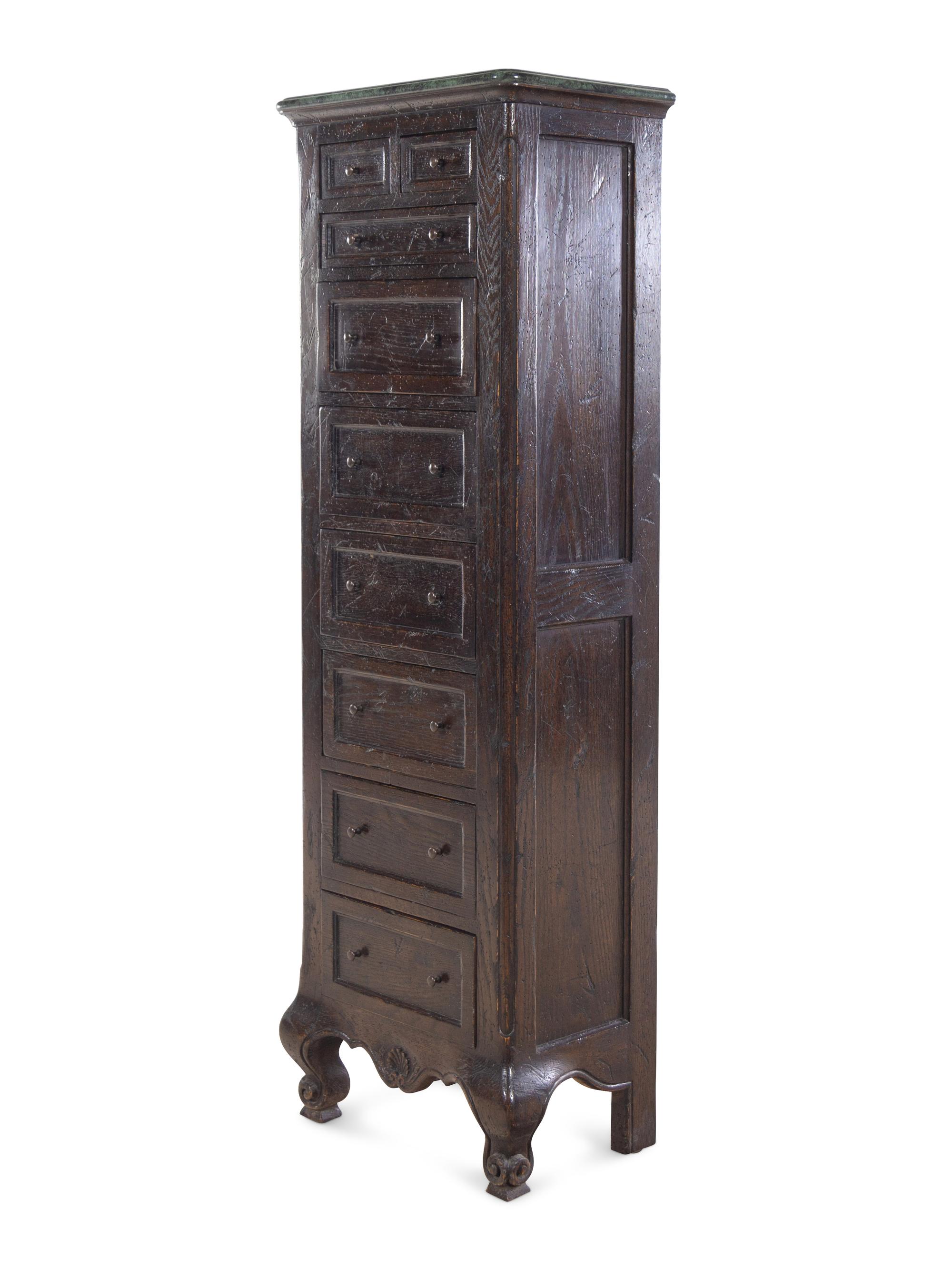 A Louis XV Style Marble-Top Semainier