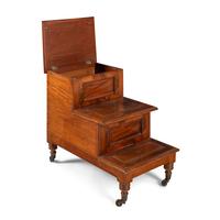 A Set of English Mahogany Library Steps