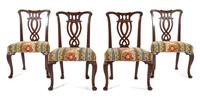 A Set of Five George III Style Mahogany Dining Chairs Height 35 inches. — 19TH CENTURY