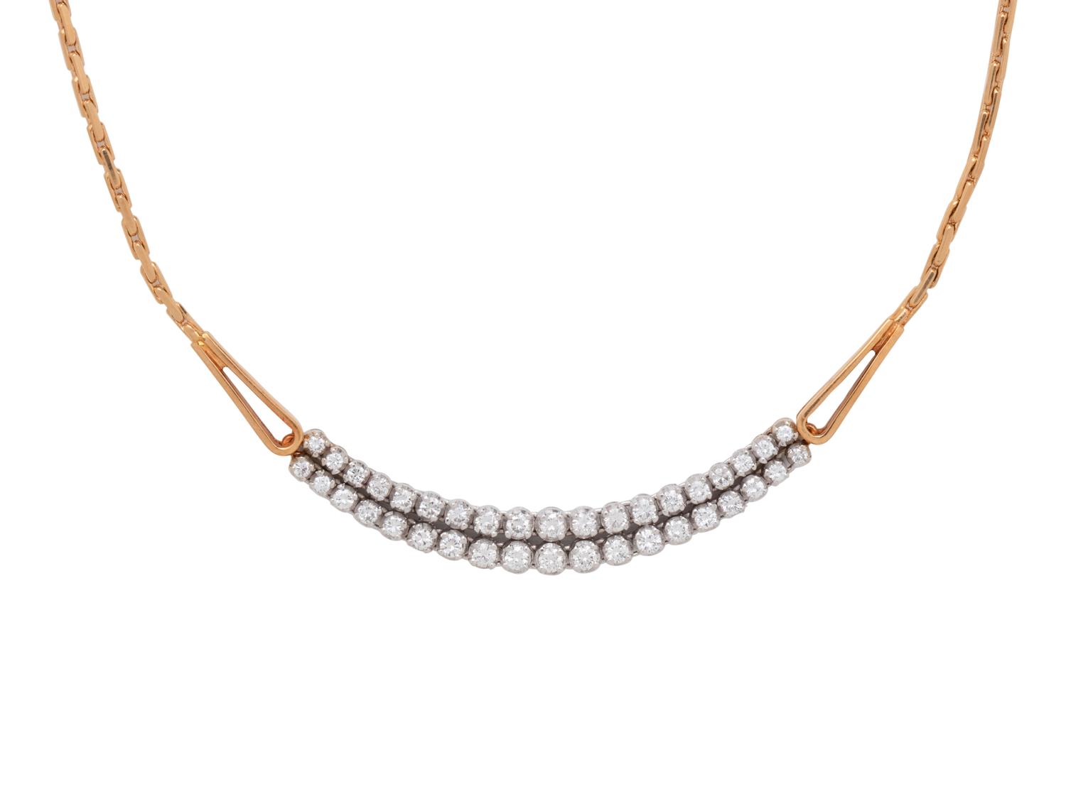 BICOLOR GOLD AND DIAMOND NECKLACE