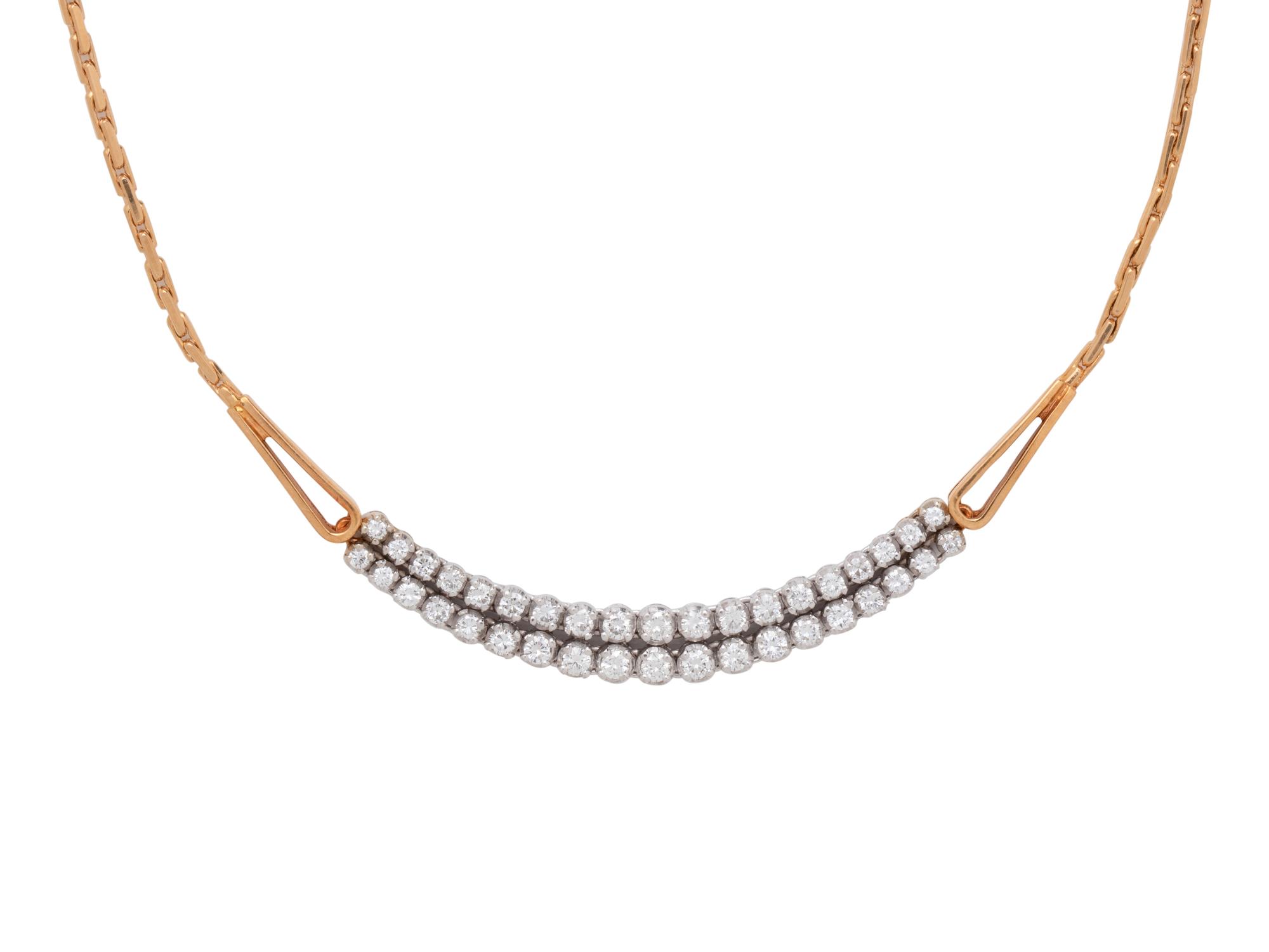 BICOLOR GOLD AND DIAMOND NECKLACE