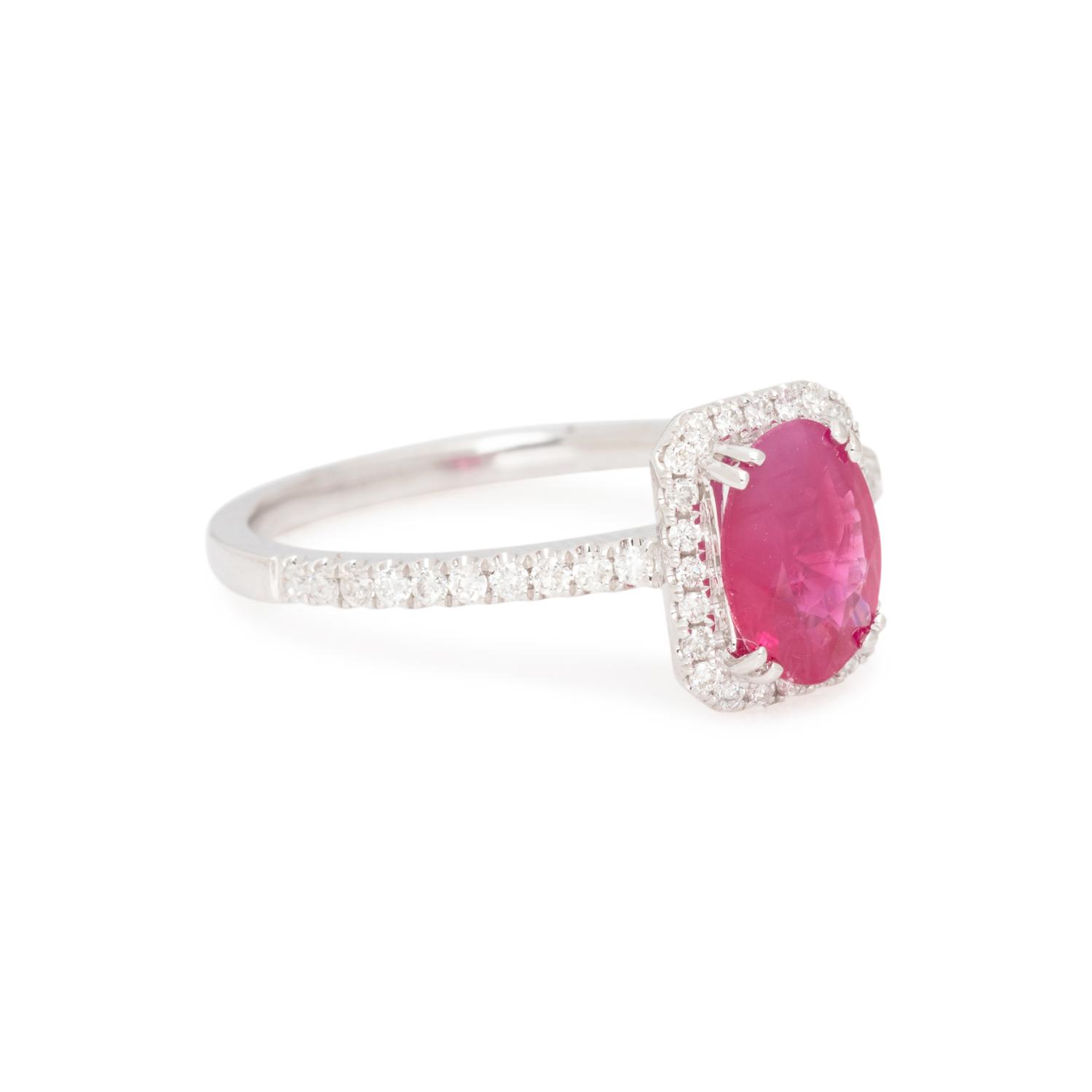 BURMESE RUBY AND DIAMOND RING