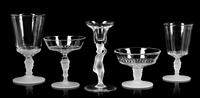 A Continental Frosted Glass Stemware Service Height of first 6 1/2 inches. — 20TH CENTURY