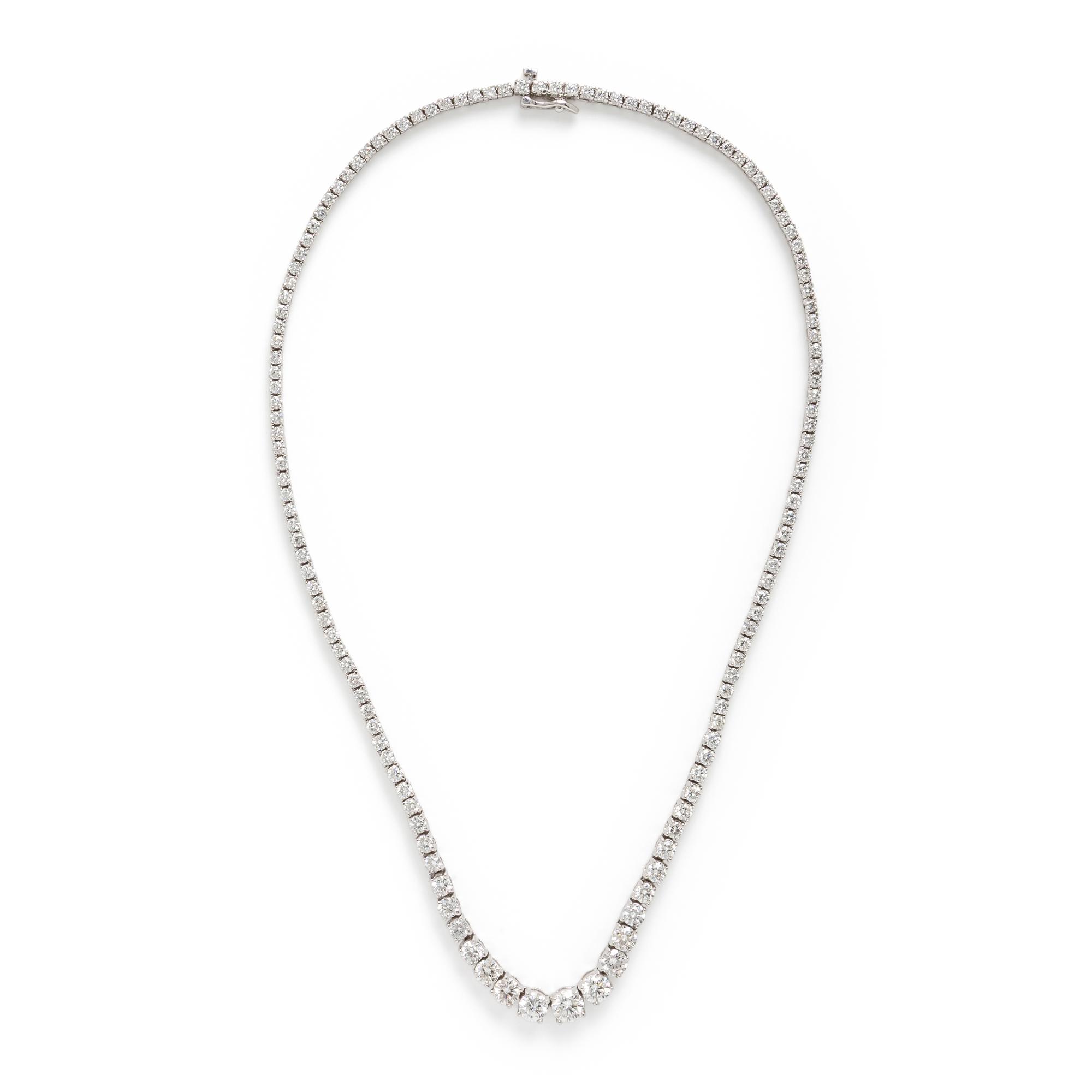 Diamond and White Gold Rivière Necklace