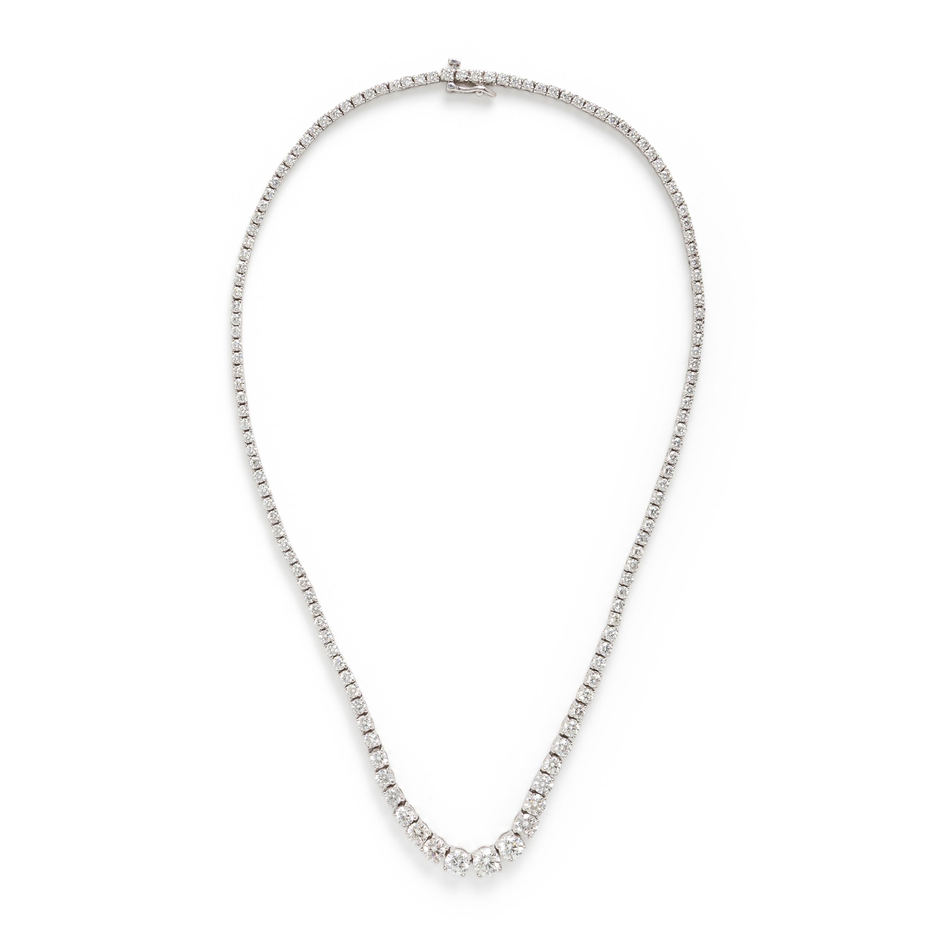 Diamond and White Gold Rivière Necklace
