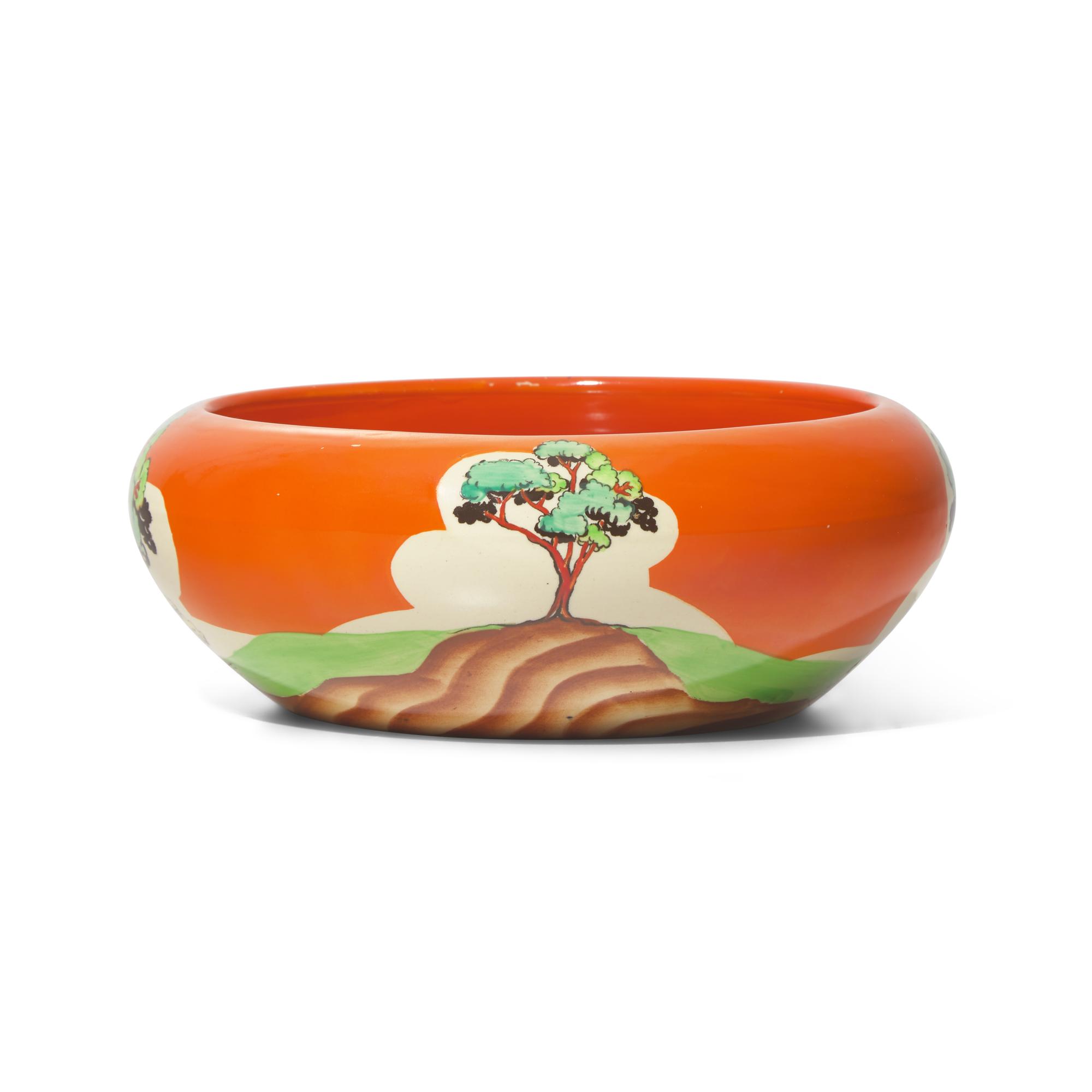 A Newport Countryside Painted Pottery Bowl