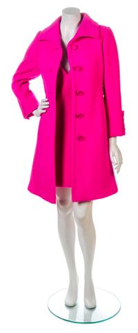An Original Hot Pink Heavy Wool Dress Ensemble,
