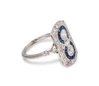 DIAMOND AND SAPPHIRE RING
