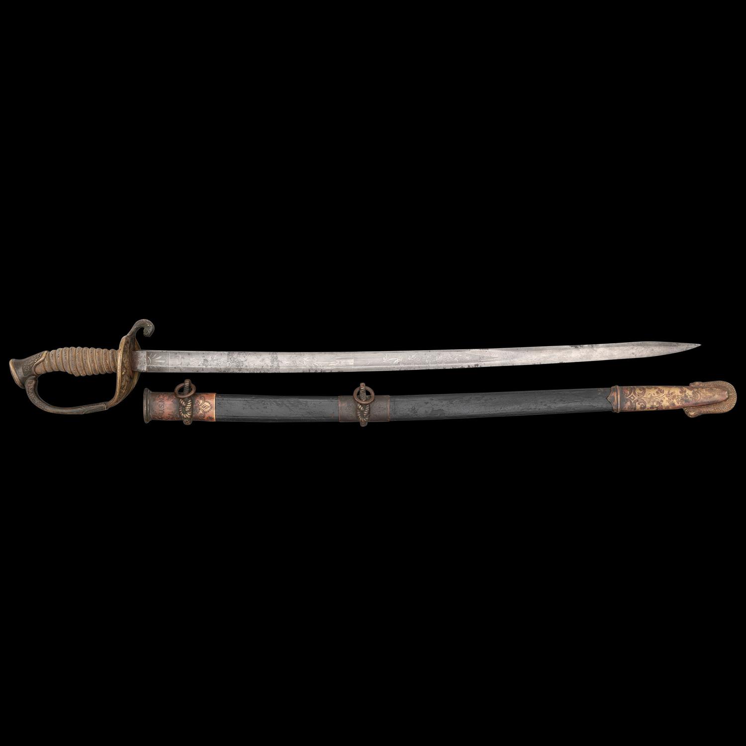 US Model 1852 Naval Officers Sword Presented to Medal of Honor Recipient Edwin Smith